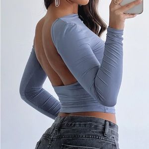 Ever Since Then Long Sleeve Top Steel